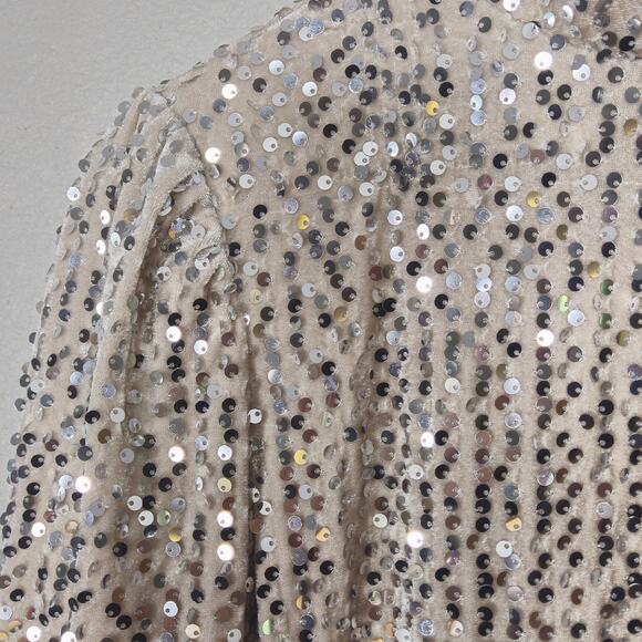 Sanctuary Sequin Mini Dress Silver Cream Size Small Sparkle Cocktail - Picture 6 of 15